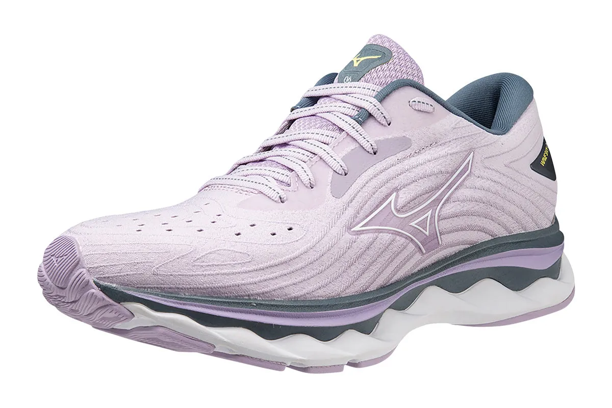 Mizuno Wave Sky 6 B Pastel Lilac/White/China Blue Womens