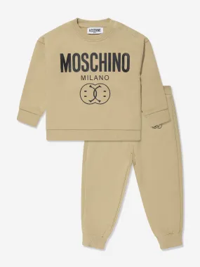 Moschino Baby Boys Milano Logo Tracksuit in Brown