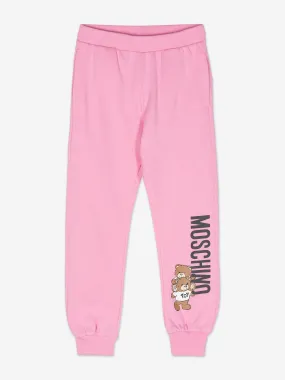 Moschino Girls Teddy Bear Logo Joggers in Pink