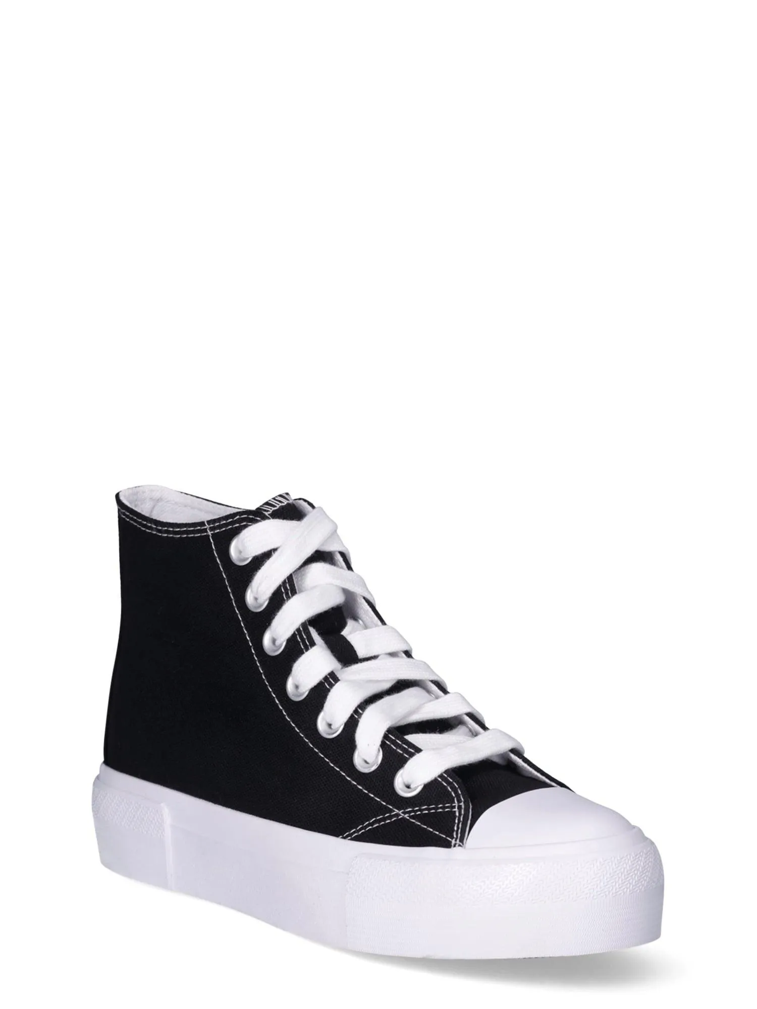 No Boundaries Platform Lace Up High Top Sneakers, Women’s