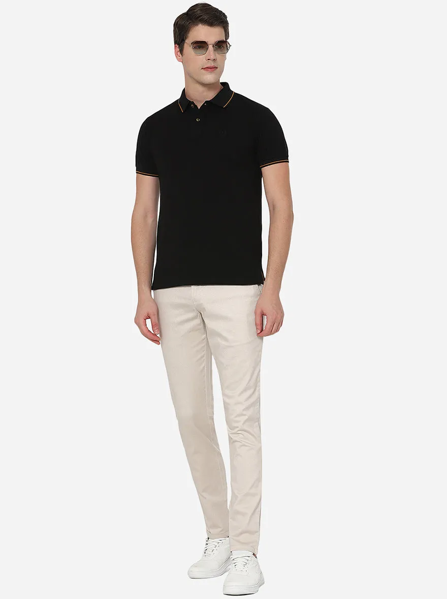 Off-White Solid Neo Fit Casual Trouser | Greenfibre