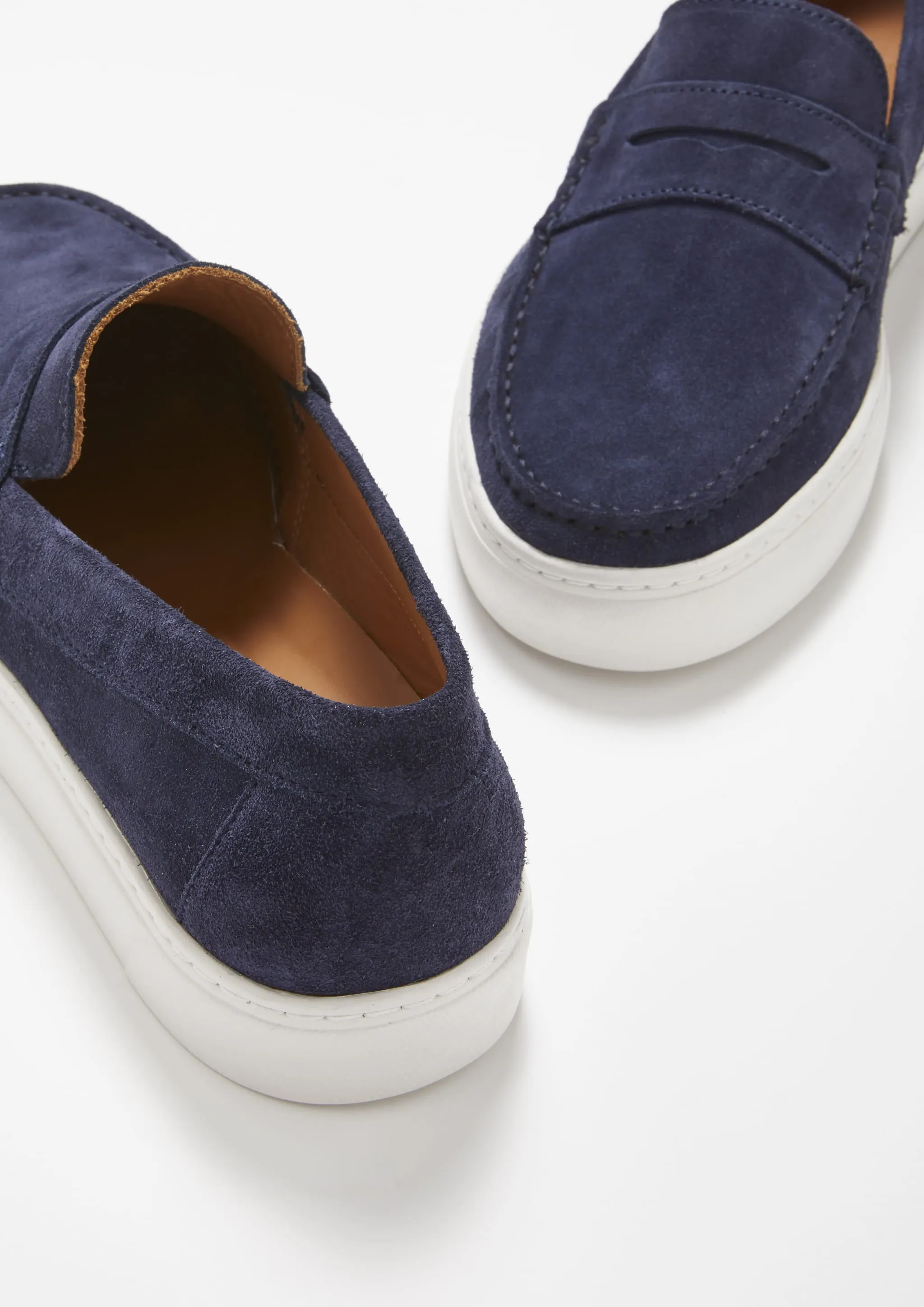 Slip-on Sneaker Loafers, navy blue suede