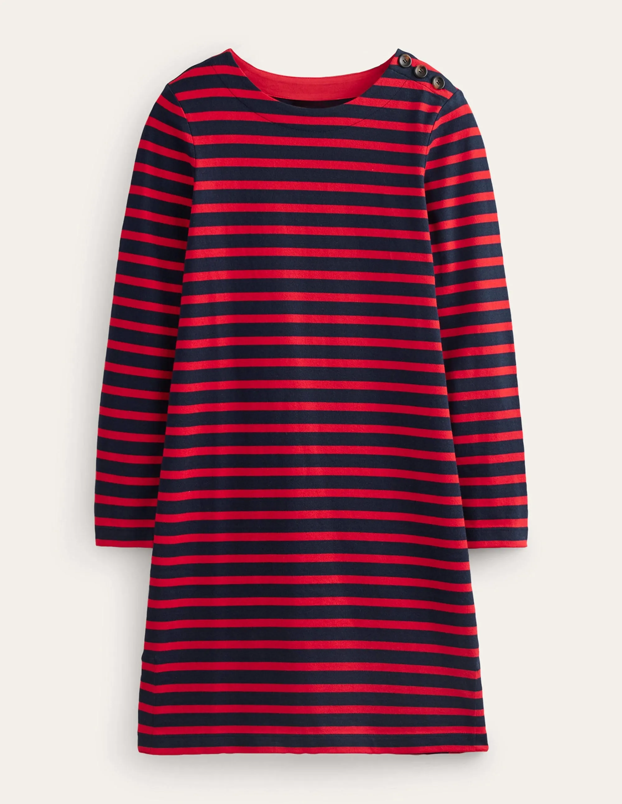 Sophie Breton Jersey Dress-Navy, Red Stripe