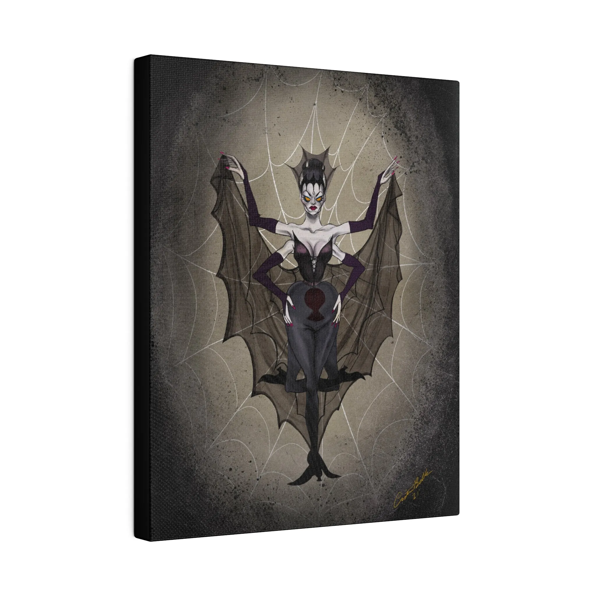 Spider Lady Stretched Canvas Print, Wrapped Wall Art with Hardware 0.75" depth