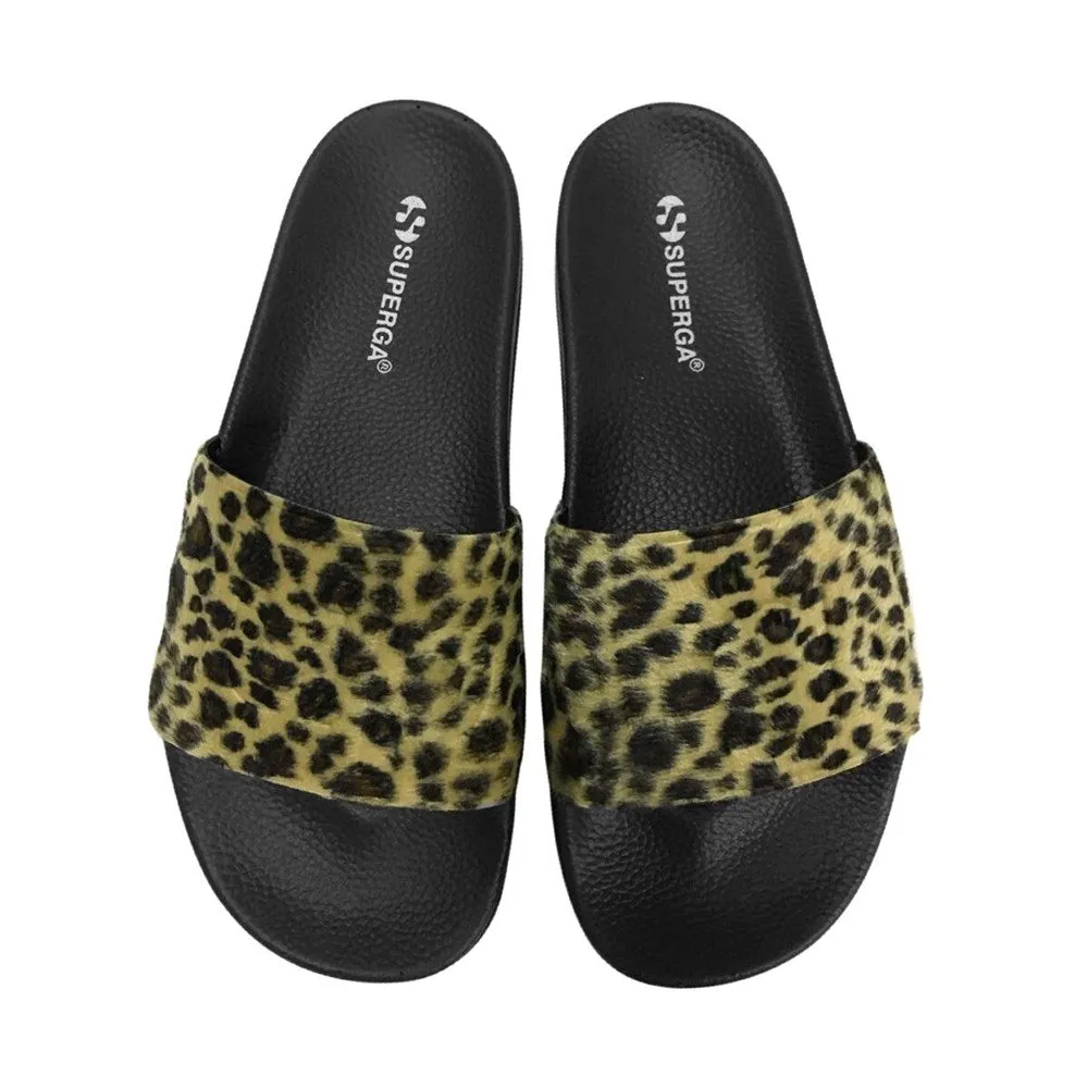 Superga Leahorsew Slides Black Leopard