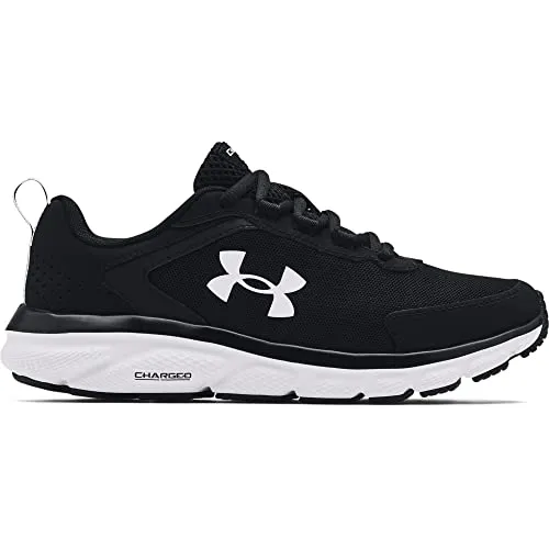 Under Armour Women's Charged Assert 9, Black/White, 9.5 US