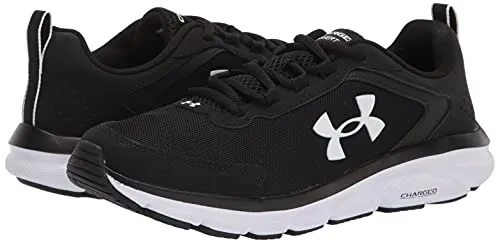 Under Armour Women's Charged Assert 9, Black/White, 9.5 US