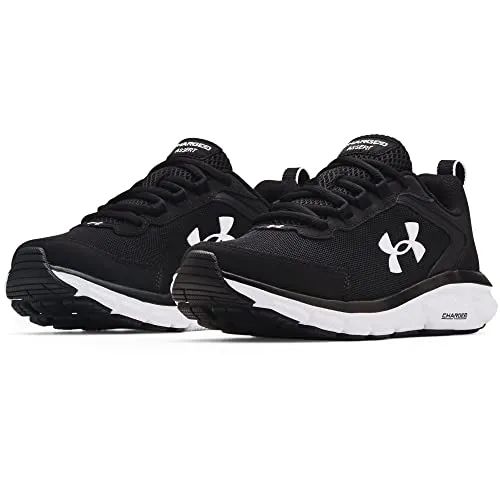 Under Armour Women's Charged Assert 9, Black/White, 9.5 US