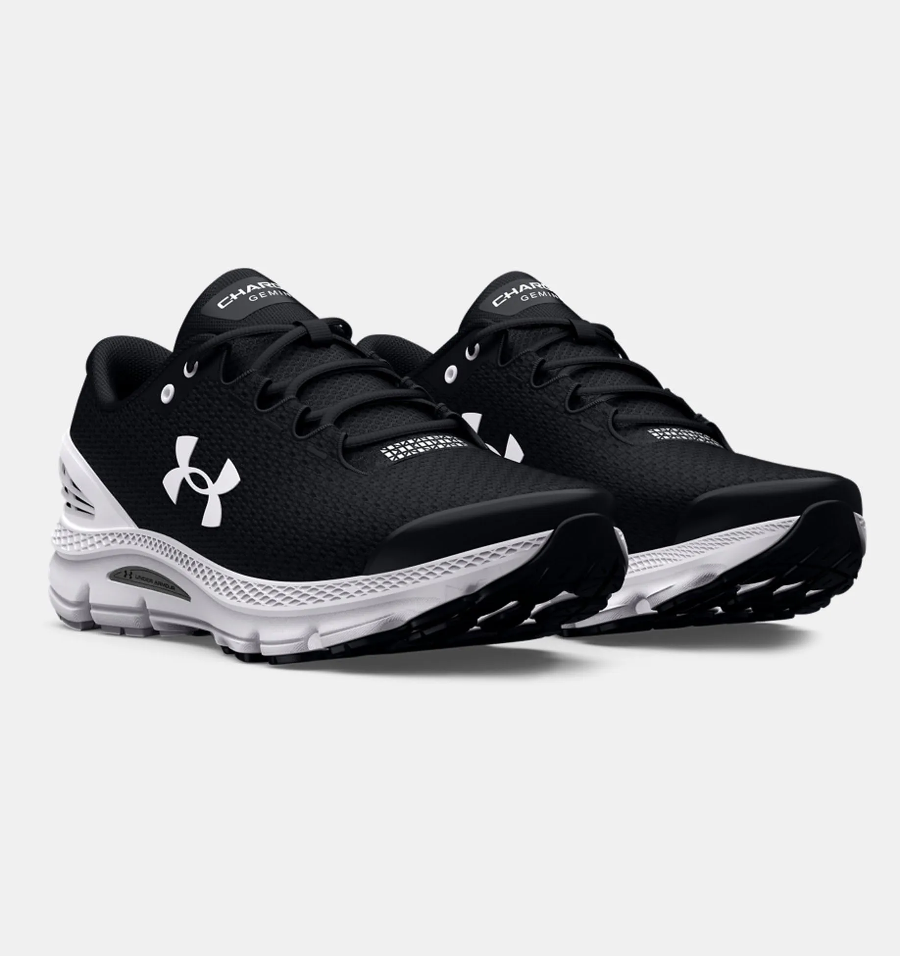 Under Armour Women's UA Charged Gemini Running Shoes (US Footwear Size System, Adult, Women, Numeric, Medium, 8.5) Black/White