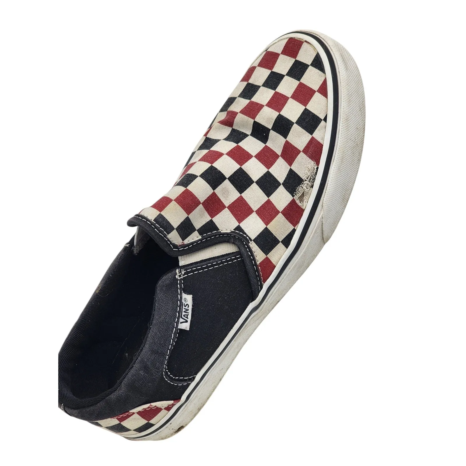 Vans Shoes Men 8.5 Women 10 Checkerboard Slip On Canvas Skater Sneakers Low Top