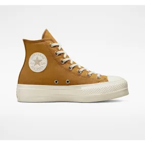 Womens Chuck Taylor Lift Elevated Gold Hi - Burnt Honey/Light Gold/Egret