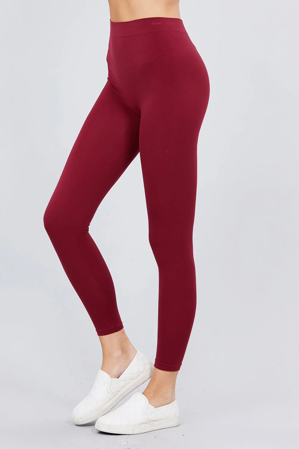 Women's High Rise Elastic Waist Seamless Leggings