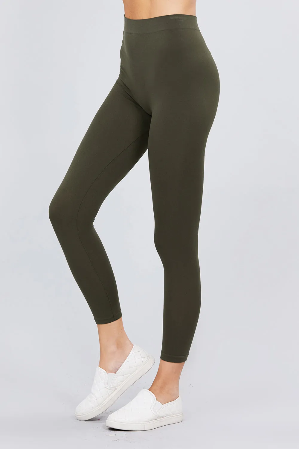 Women's High Rise Elastic Waist Seamless Leggings