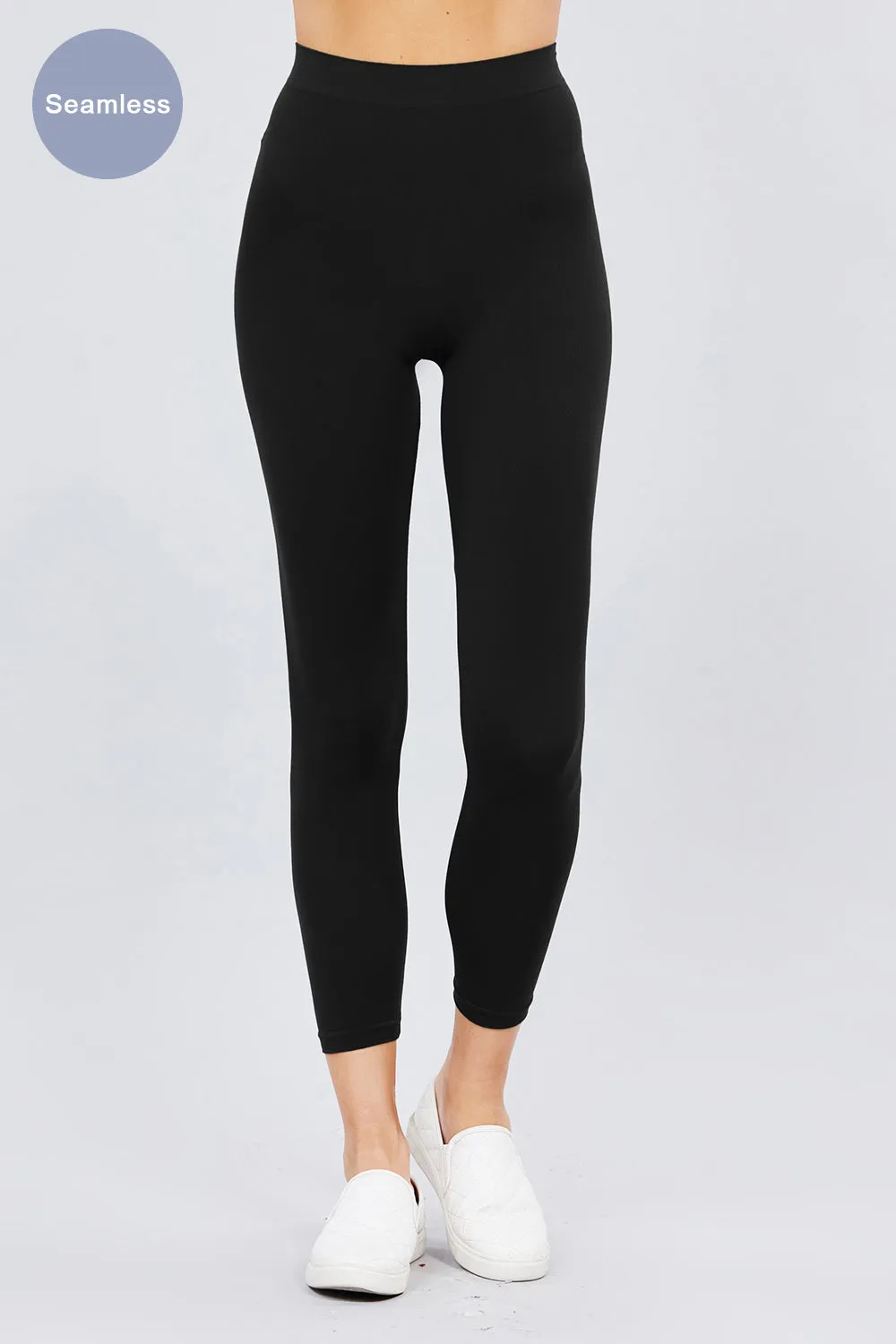 Women's High Rise Elastic Waist Seamless Leggings