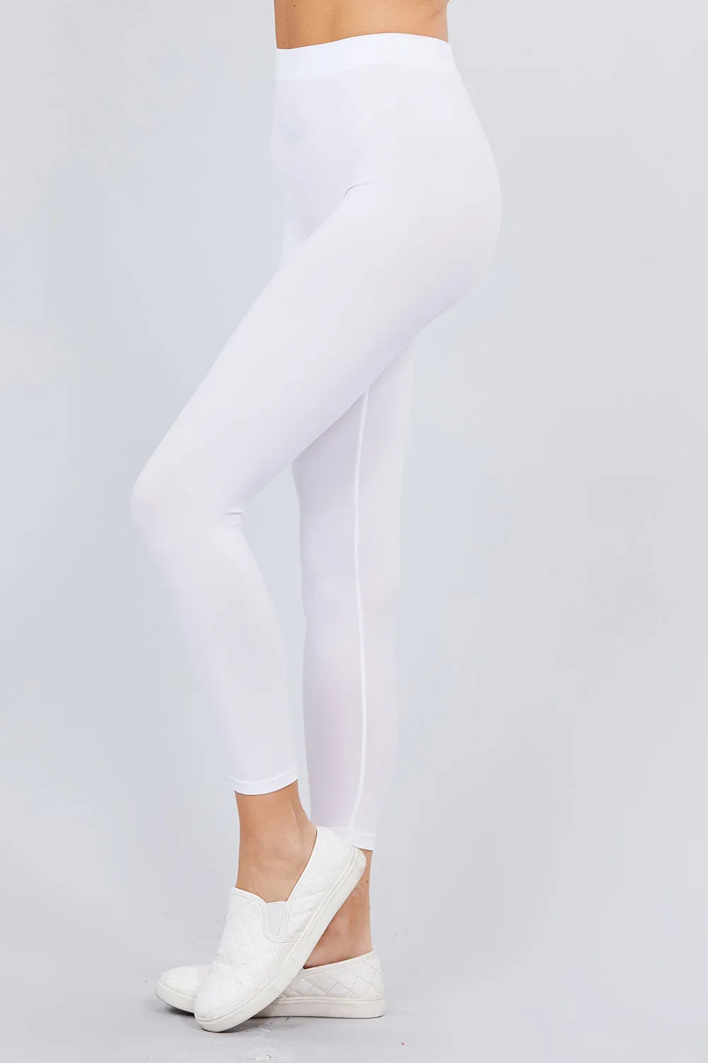 Women's High Rise Elastic Waist Seamless Leggings