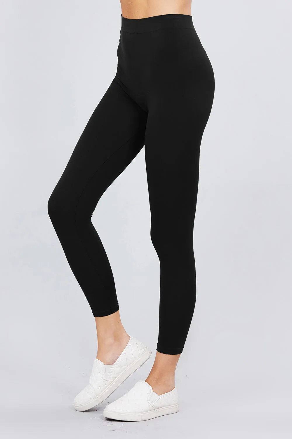 Women's High Rise Elastic Waist Seamless Leggings