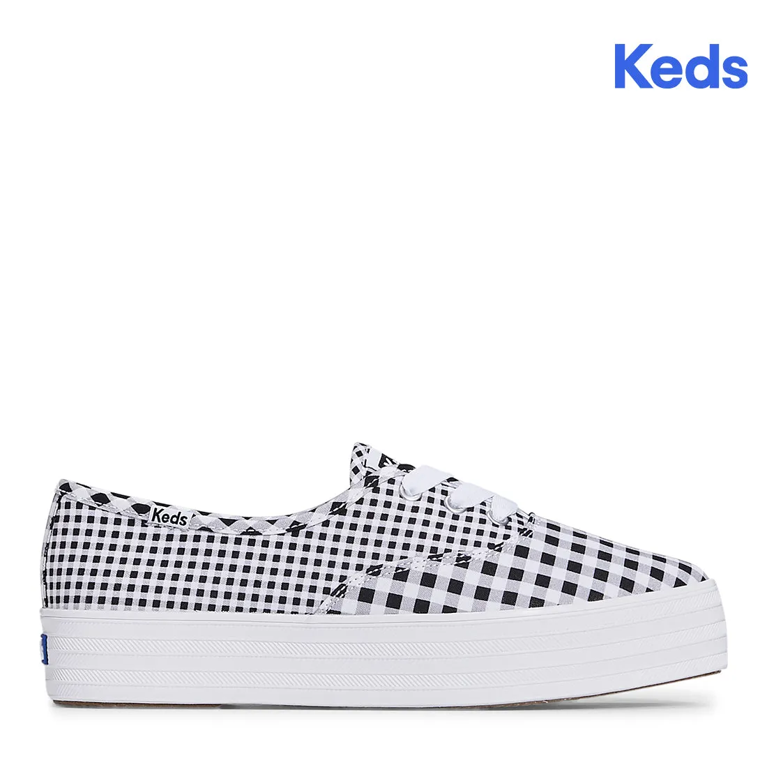 Women's Point Canvas Gingham Sneaker Black/White (WF67732)